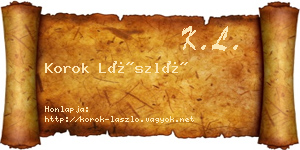 Korok László névjegykártya