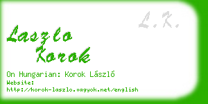 laszlo korok business card