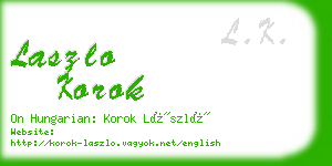 laszlo korok business card